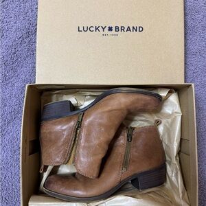 Lucky Brand Tan Leather Ankle Boots